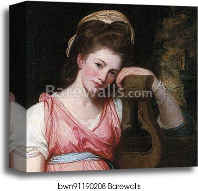 Mrs John Birch. Detail by George Romney, Canvas Print