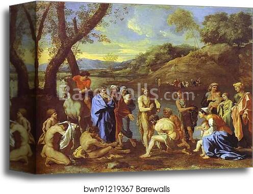 St. John Baptizing by Nicolas Poussin, Canvas Print