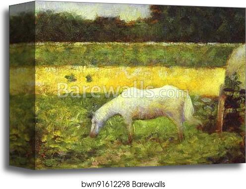 Landscape with a Horse by Georges Seurat, Canvas Print