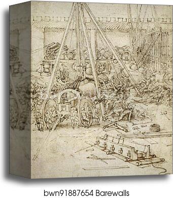 An Artillery Park (c. 1487) by Leonardo Da Vinci, Canvas Print