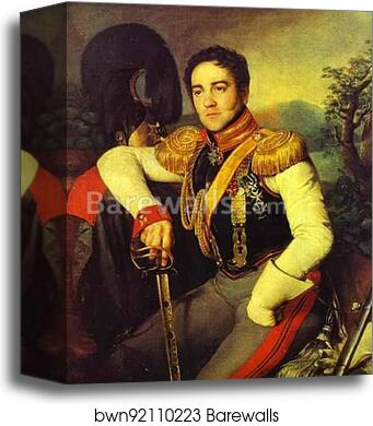 Portrait of the Colonel Count V. S. Apraksin by Nikifor Krylov, Canvas Print