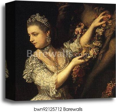 Lady Elizabeth Keppel. Detail by Sir Joshua Reynolds, Canvas Print