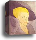 Head of a Woman with a Hat by Amedeo Modigliani, Canvas Print
