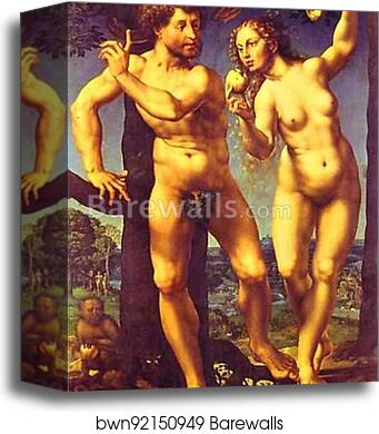 Adam and Eve in Paradise by Jan Gossaert, Called Mabuse, Canvas Print