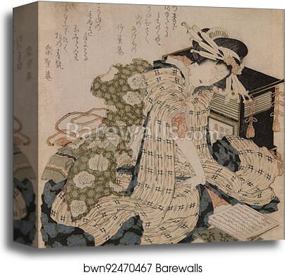 Courtesan asleep by Katsushika Hokusai, Canvas Print