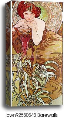 Emerald by Alphonse Mucha, Canvas Print
