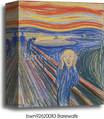 The Scream, 1895 pastel by Edvard Munch, Canvas Print