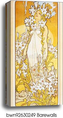 Lily by Alphonse Mucha, Canvas Print