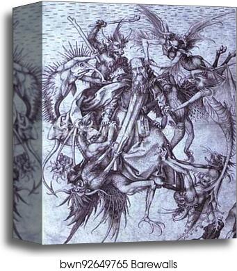 The Temptation of St. Anthony by Martin Schongauer, Canvas Print