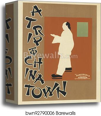 "A trip to china town". (Excursion dans une ville chinoise.) by James Pryde, Canvas Print