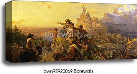 Westward the Course of Empire Takes Its Way (mural study, U.S. Capitol) by Emanuel Leutze, Canvas Print