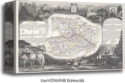 Dept- De Maine et Loire by Victor Jules Levasseur, Canvas Print Dept- De Maine et Loire by Victor Jules Levasseur, Canvas Print