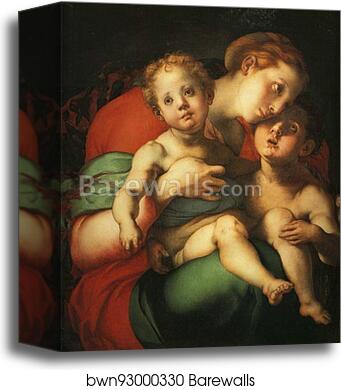 Madonna and Child with the Young St. John (Caritas) by Jacopo Carrucci, Known As Pontormo, Canvas Print