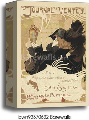 Le "Journal des Ventes", publié à Bruxelles by Georges De Feure, Canvas Print Le "Journal des Ventes", publié à Bruxelles by Georges De Feure, Canvas Print