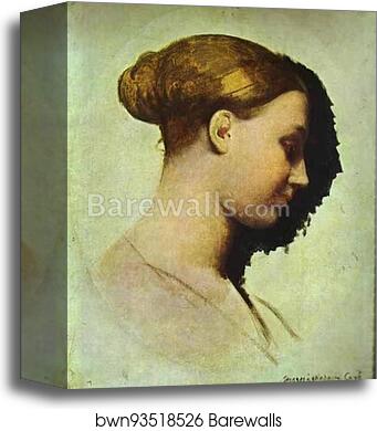 Portrait of Madame Cavé by Jean-Auguste-Dominique Ingres, Canvas Print