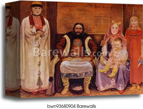 A Merchant Family in the XVII century by Andrey Ryabushkin, Canvas Print