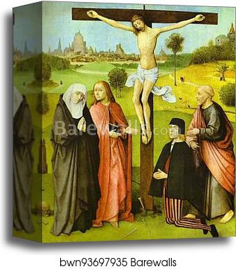 Christ on Cross with Donors and Saints by Hieronymus Bosch, Canvas Print