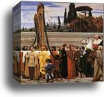Cimabue's Celebrated Madonna is Carried in Procession through the Streets of Florence; in front of the Madonna, and Crowned with Laurels, walks CImabue Himself, with his Pupil Giotto; behind It Arnolfo Di Lapo, Gaddo Gaddi, Andrea Tafi, Niccola Pisano, Bu by Frederick Leighton, Canvas Print