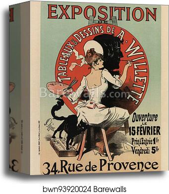 Exposition de Tableaux & Dessins de A. Willette by Jules Chéret, Canvas Print Exposition de Tableaux & Dessins de A. Willette by Jules Chéret, Canvas Print