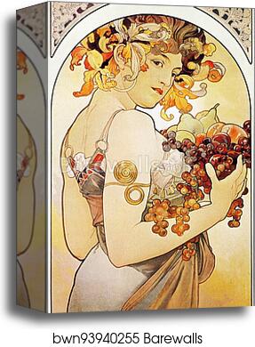 Fruit by Alphonse Mucha, Canvas Print