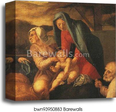 The Adoration of the Magi. Detail by Jacopo Carrucci, Known As Pontormo, Canvas Print