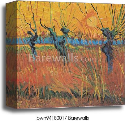Willows at Sunset by Vincent Van Gogh, Canvas Print
