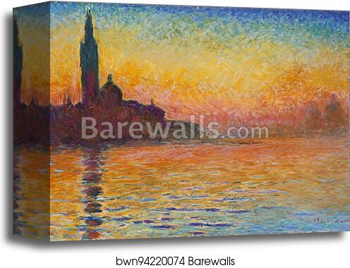 San Giorgio Maggiore at Dusk - Sunset in Venice by Claude Monet, Canvas Print