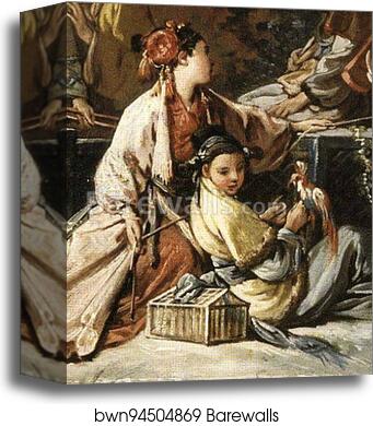 Chinese Hunting. Detail by François Boucher, Canvas Print