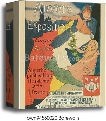 La publication "Anvers et son Exposition" by Henri Evenepoel, Canvas Print