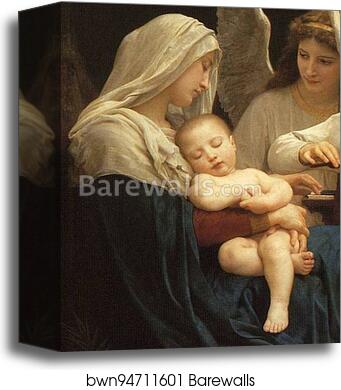 Song of the Angels. Detail by William-Adolphe Bouguereau, Canvas Print