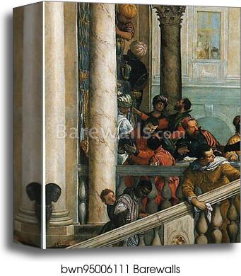 Feast in the House of Levi. Detail by Paolo Veronese, Canvas Print