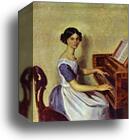 Portrait of N. P. Zhdanovich at the Harpsichord by Pavel Fedotov, Canvas Print