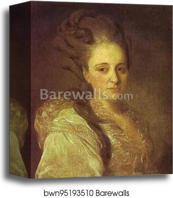 Portrait of V. A. Obreskova by Fedor Rokotov, Canvas Print