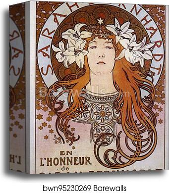 Sarah Bernhardt by Alphonse Mucha, Canvas Print