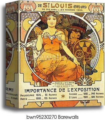 Exposition Universelle & Internationale De St. Louis by Alphonse Mucha, Canvas Print Exposition Universelle & Internationale De St. Louis by Alphonse Mucha, Canvas Print