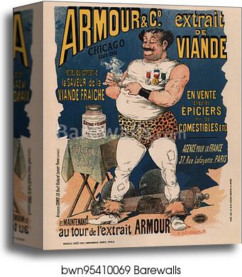L' "Extrait de viande Armour" by Albert Guillaume, Canvas Print