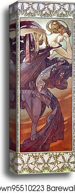 Evening Star by Alphonse Mucha, Canvas Print