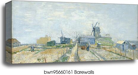 Montmartre: mills and vegetable gardens by Vincent Van Gogh, Canvas Print
