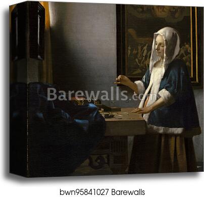 Woman Holding a Balance by Johannes Vermeer, Canvas Print Woman Holding a Balance by Johannes Vermeer, Canvas Print