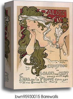 Salon Des Cent by Alphonse Mucha, Canvas Print