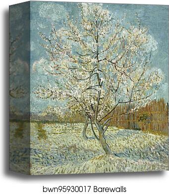 The pink peach tree by Vincent Van Gogh, Canvas Print