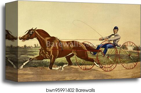 The Celebrated Pacing Mare Pocahontas by Currier & Ives, Canvas Print