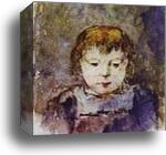 Portrait of Gauguin's Daughter Aline by Paul Gauguin, Canvas Print