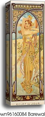 Day Break by Alphonse Mucha, Canvas Print