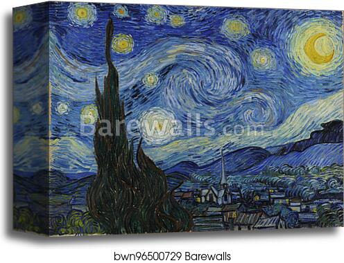 The Starry Night by Vincent Van Gogh, Canvas Print