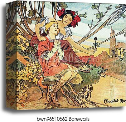 Chocolat Masson Adolescence by Alphonse Mucha, Canvas Print