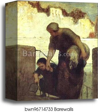 The Laundress by Honoré Daumier, Canvas Print