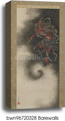 Thunder God by Katsushika Hokusai, Canvas Print