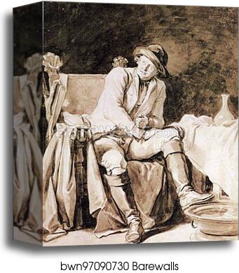 Man Seated in an Armchair by Jean-Honoré Fragonard, Canvas Print Man Seated in an Armchair by Jean-Honoré Fragonard, Canvas Print