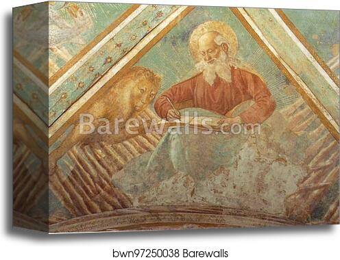 Tabernacle of the Madonna delle Tosse: Four Evangelists. Detail by Benozzo Gozzoli, Canvas Print